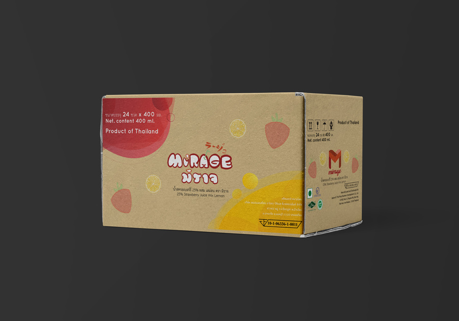 Strawberry+Lemon juice 25% -24 bottles (400ML) / carton