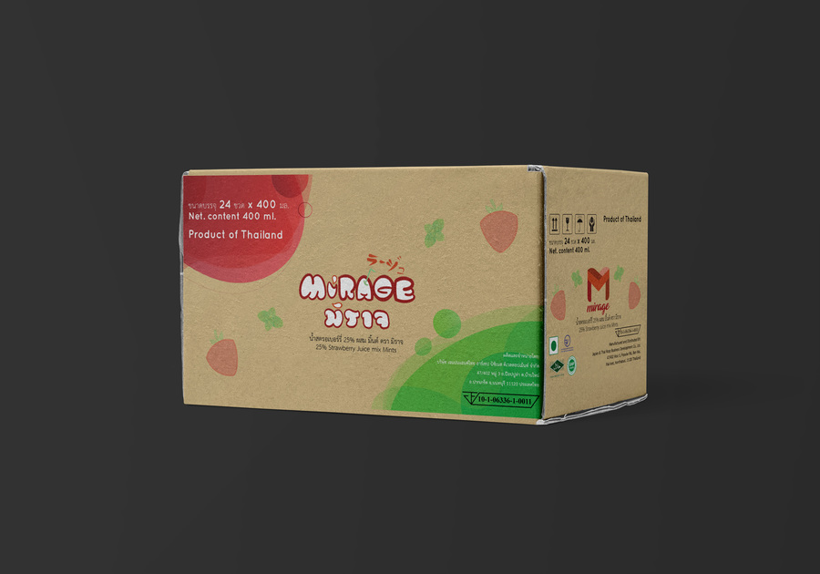 Strawberry+mints juice  25% -24 bottles (400ML) / carton