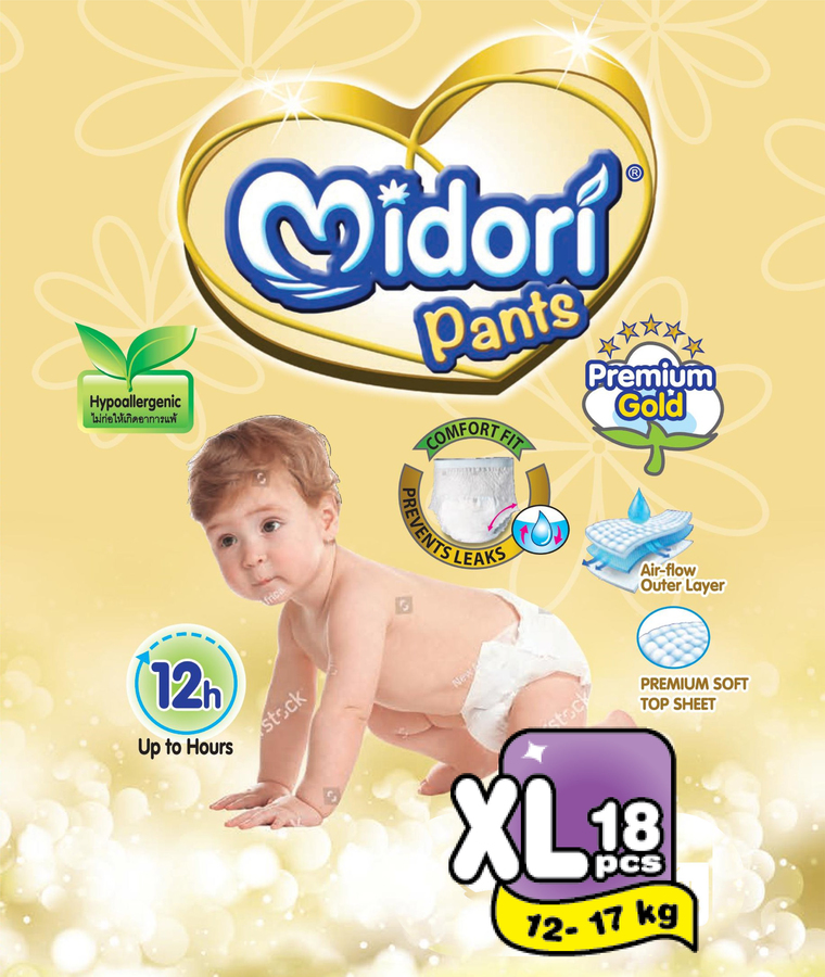 ผ้าอ้อมมิโดริ โกลด์ ไซร์ส XL