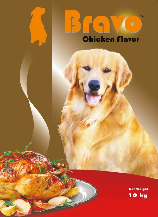 บราโว่ (รสไก่)   1.5  กิโลกรัม  อาหารสัตว์ประเภทวัตถุที่ผสมแล้วชนิด อาหารสัตว์ผสมสำเร็จรูป ลักษณะ เม็ด   สำหรับ สุนัขโตเต็มวัย อายุ 1ปี ขึ้นไป   