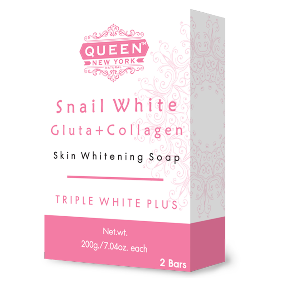 QUEEN Natural Skin Whitening Soap Bar Triple White Plus WHIPP Soap Premium formula with Delicate Net for Softening Whip Foam