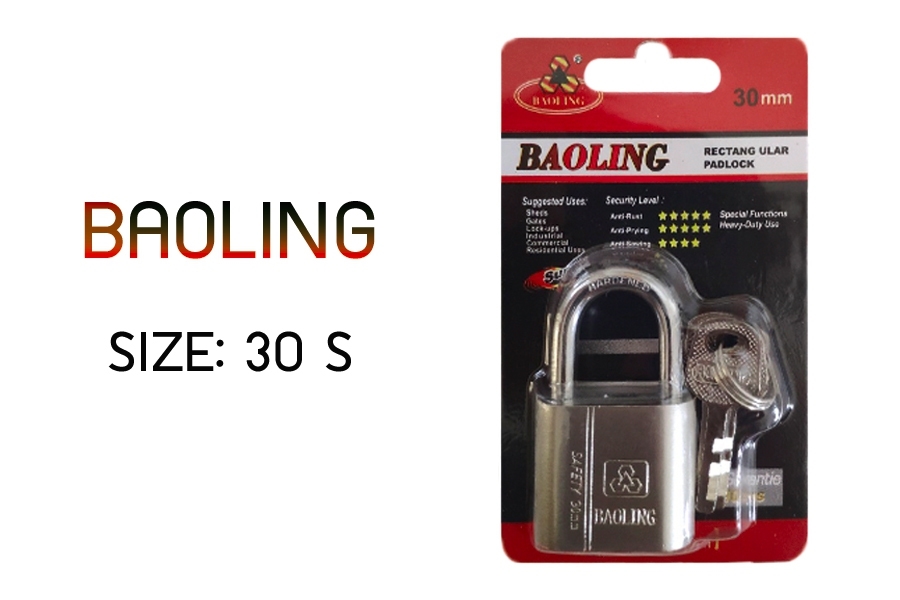 กุญแจ BAOLING 30 มิล คอสั้น BL-30S