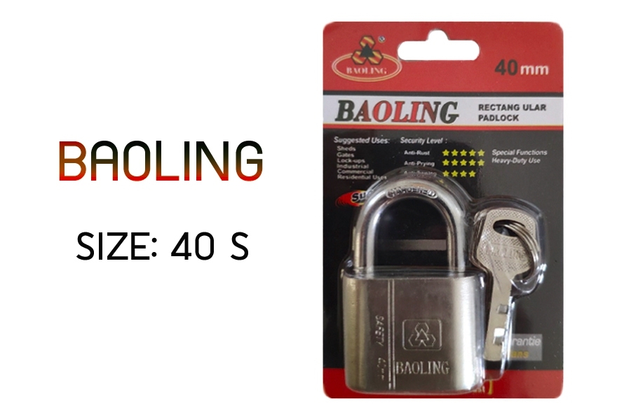 กุญแจ BAOLING 40 มิล คอสั้น BL-40S