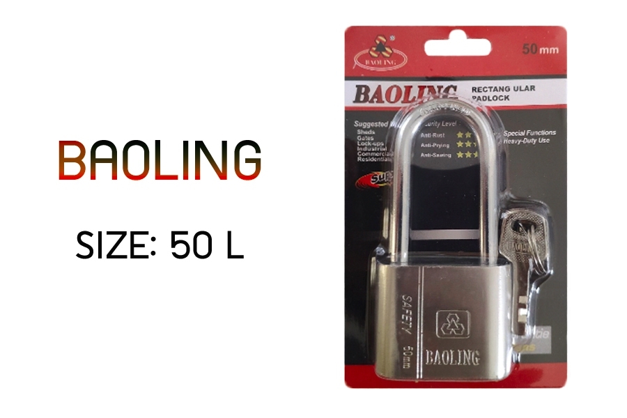 กุญแจ BAOLING 50 มิล คอยาว BL-50L