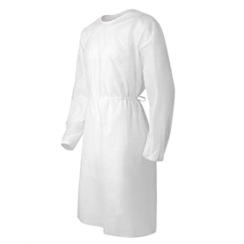 เสื้อคลุมชนิด Isolation Gown ( แบบกันน้ำ ) เส้นใยชนิดไม่ถักไม่ทอเคลือบลามิเนต
  35 gsm laminate nonwoven fabric สีขาว
