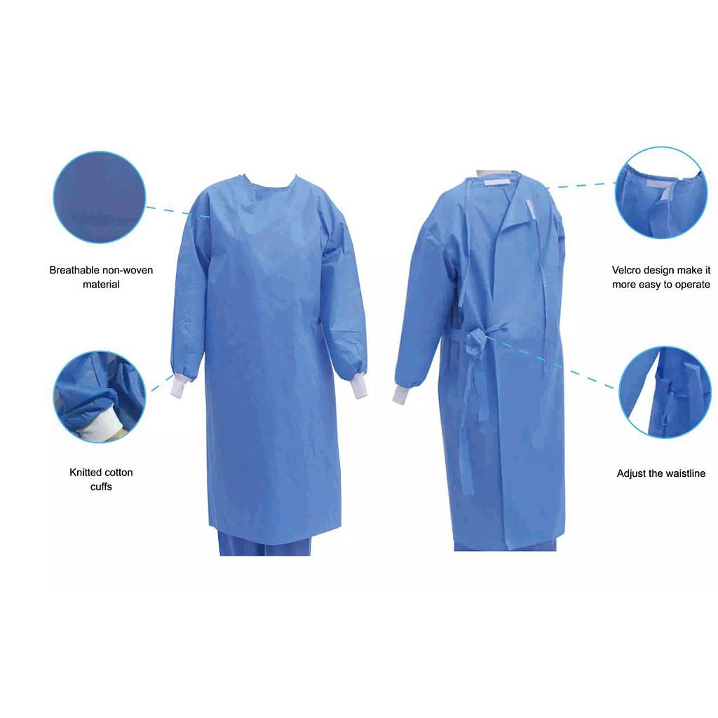 ผลิตภัณฑ์ชุดป้องกันทางการแพทย์ ( ระดับ 1 )
Surgical Gown ( 45 gsm Material Non Reinforced ) SMMMS