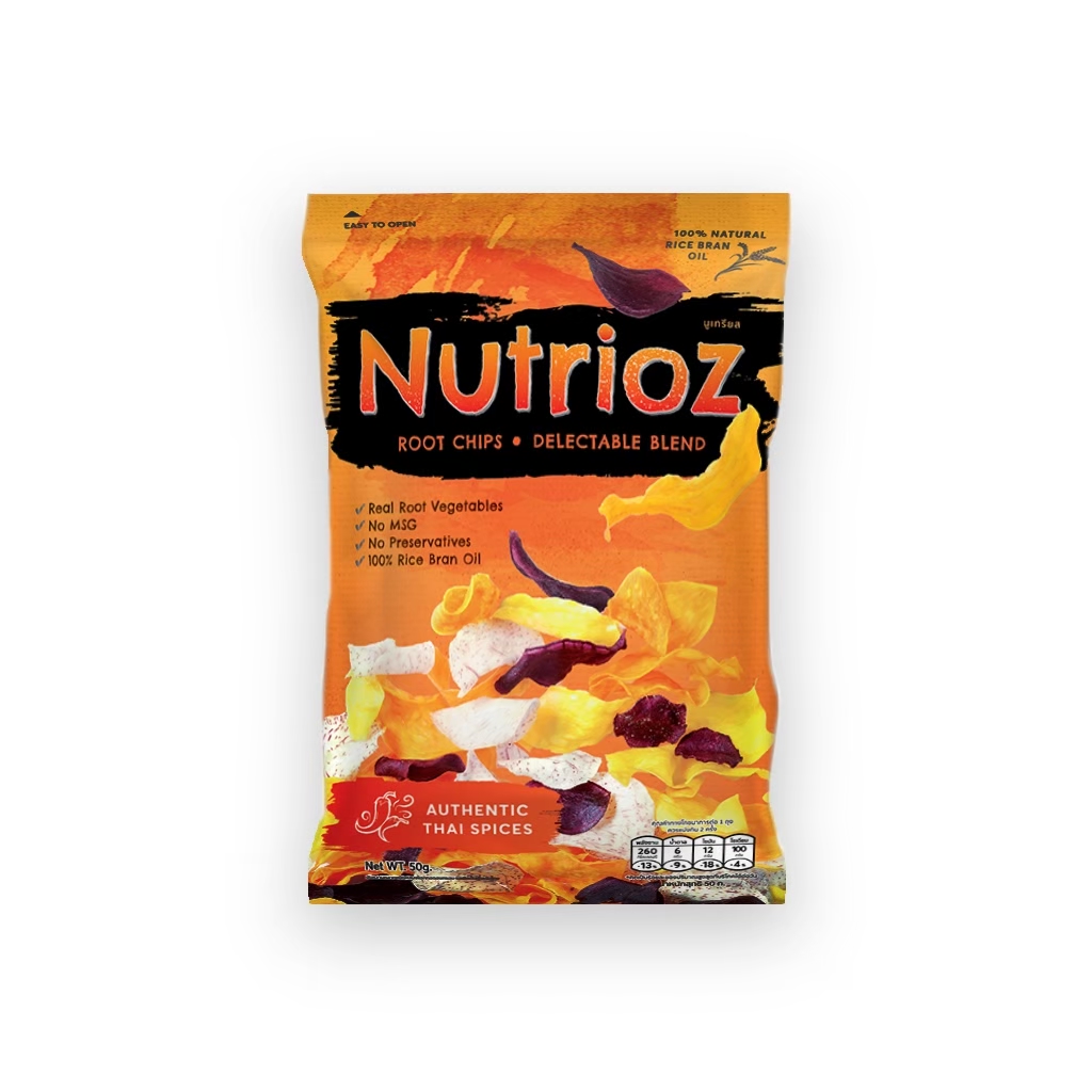 NUTRIOZ Mixed Root Chips Authentic Thai Spices Flavor (60g.)  