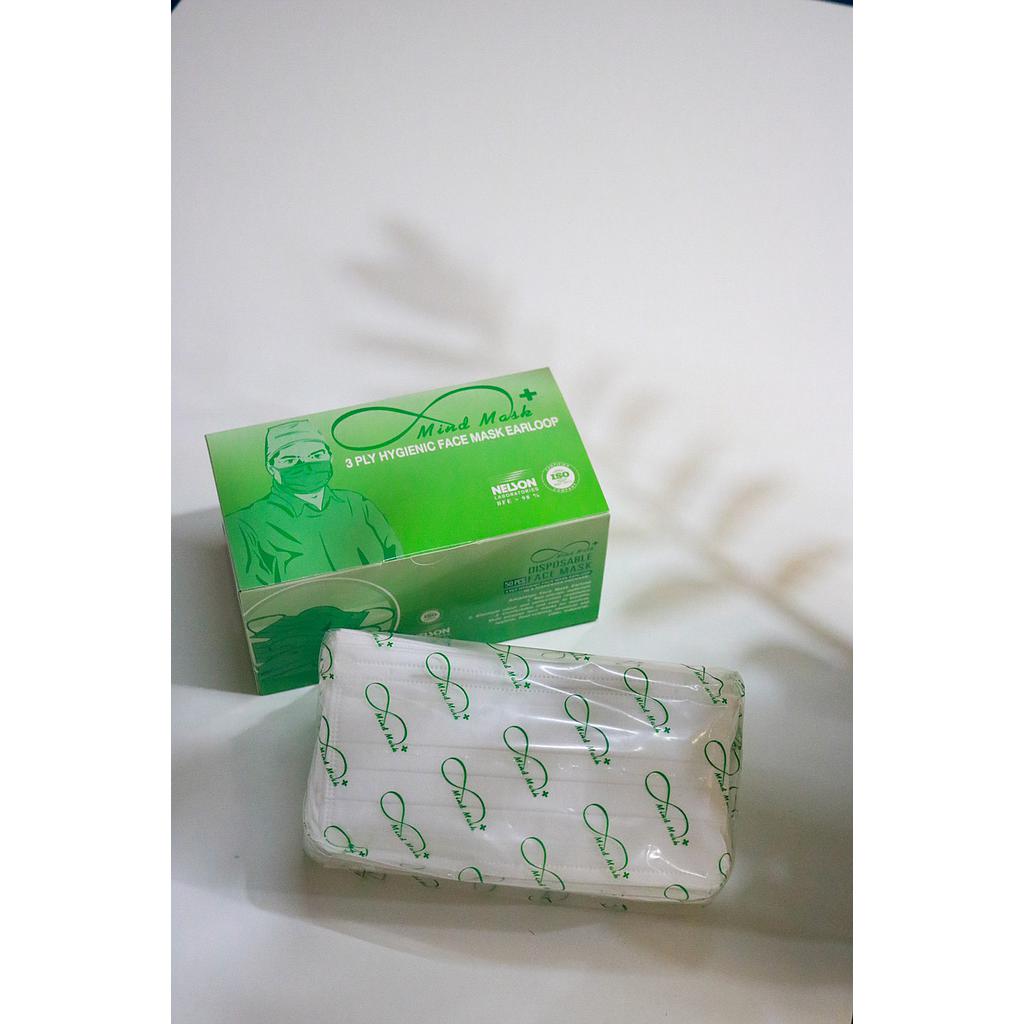 หน้ากากอนามัย 3 ชั้น สีขาว/ Surgical mask 3 Ply / Box EN