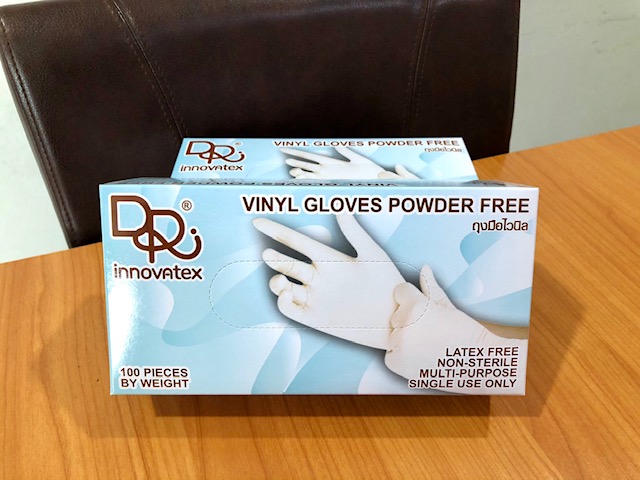 ถุงมือยางสังเคราะห์  Vinyl Nitrile Blend Gloves Powder Free    ชนิดไม่มีแป้ง size S