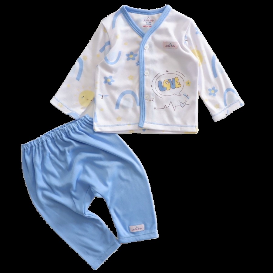 ชุดกระดุมแขนยาว เสื้อผ้าเด็กแรกเกิด ไซร์ 0-3 เดือน
