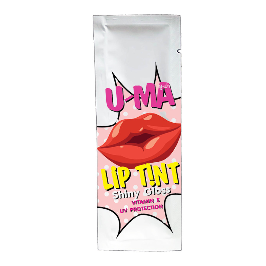 ลิปทิ้น กลอส ผสมวิตามิน E และสารป้องกันรังสี UV
สี คอรัล เรด