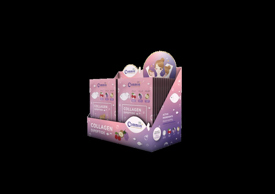 จากงานวิจัย พบว่าเมื่อรับประทาน “Collagen Bioactive Di-peptide” ที่ปริมาณ 10g/day. สามารถช่วยป้องกัน กระดูกอ่อนที่ข้อ และเนื้อ กระดูกแข็งแรง ไม่ให้ถูกทำลายจึงช่วยลดอาการปวดข้อเข่า
งานวิจัยในเรื่องของสุขภาพผิวพบว่า Collagen Bioactive Di-Peptide ได้มีการวิจัยแล้วพบว่าส่งผลที่ดีขึ้นจากการรับประทาน 5g/day ภายนะยะเวลา 4-8 weeks ในลักษณะต่างๆดังนี้
1.1	ช่วยลดความหมองคล้ำจารังสี UV rays และป้องกันการ burn ของแสงแดด
1.2	ช่วยเพิ่มความชุ่มชื้น และความเรียบเนียน ผิวที่แข็งแรง
1.3	ป้องกันการเกิดริ้วรอย ร่างลึก จากผิวหนังภายในสู่ภายนอก
1.4	เพิ่มความสมดุลของผิว
คุณสมบัติจาก collagen bioactive di-peptide ซึ่งเข้าไปกระตุ้นถึงระดับเซลล์ไฟโบบลาส
ลักษณะทางกายภาพ การละลายดี ละลายได้เลยโดยไม่ต้องคน ละลายเสร็จแล้วให้ลักษณะ clear ใสขาว ไม่เป็นสีเหลือง จึงไม่ส่งผลต่อสีของสินค้า สามารถละลายน้ำเย็นได้ดี ภายใน 2 นาทีเท่านั้น กลิ่นบางและไม่จับตัวเป็นก้อน