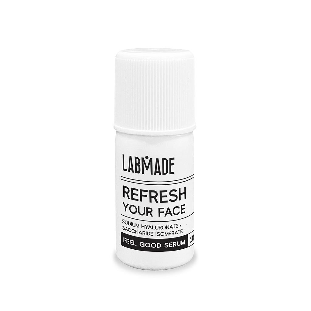 LABMADE REFRESH YOUR FACE
แลบเมด รีเฟรช ยัวร์ เฟซ
เซรั่มสูตรเข้มข้นพิเศษ ค้นคว้าวิจัยและพัฒนาโดยทีมงานเภสัชกร  อุดมด้วยคุณค่าของ SODIUM HYALURONATE และ SACCHARIDE ISOMERATE จึงพร้อมมอบความเนียนนุ่ม สดชื่นให้กับผิวคุณตั้งแต่การทาครั้งแรก  โดยกลไกการทำงานในการเพิ่มความชุ่มชื้นให้กับผิวของเซรั่มนี้คือการดึงน้ำไว้ที่ผิว เหมาะสำหรับการบำรุงผิวในขณะที่เป็นสิว