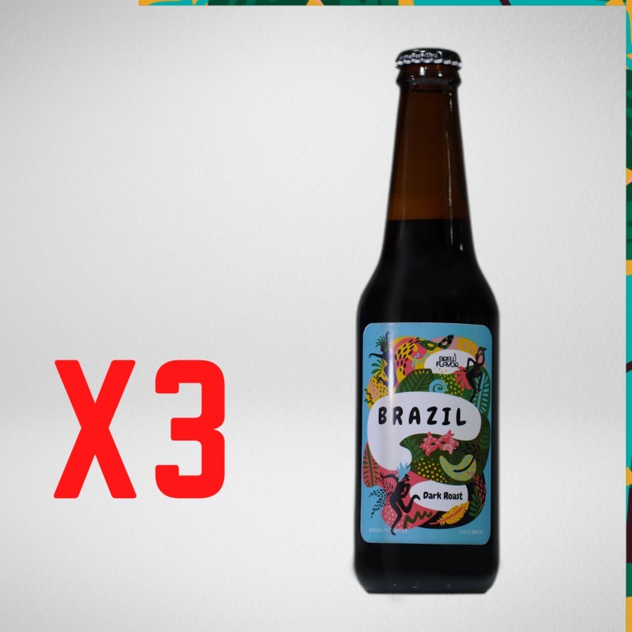 กาแฟสกัดเย็นพร้อมดื่ม Brazil DARK 330 ml. x3