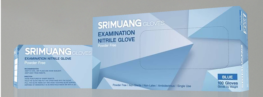 ถุงมือไนไตร เกรด เอ็กแซมมิเนชั่น ชนิดใช้แล้วทิ้ง (Nitrile Glove Examination)