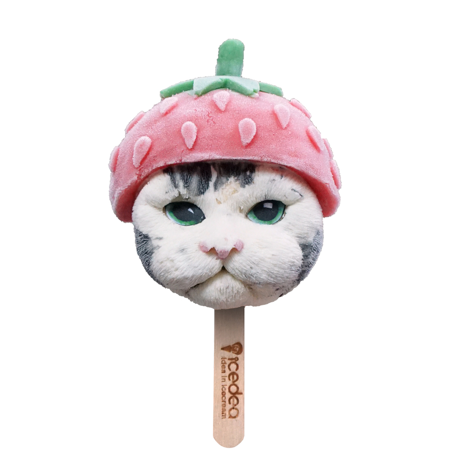 ไอศครีมน้องแมวสตอ (Strawberry Cat Ice cream Stick)