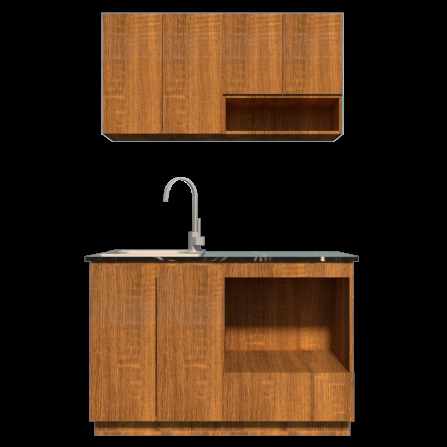 ชุดครัวสำเร็จรูป 1.2 เมตร ซิงค์ สี natural wood