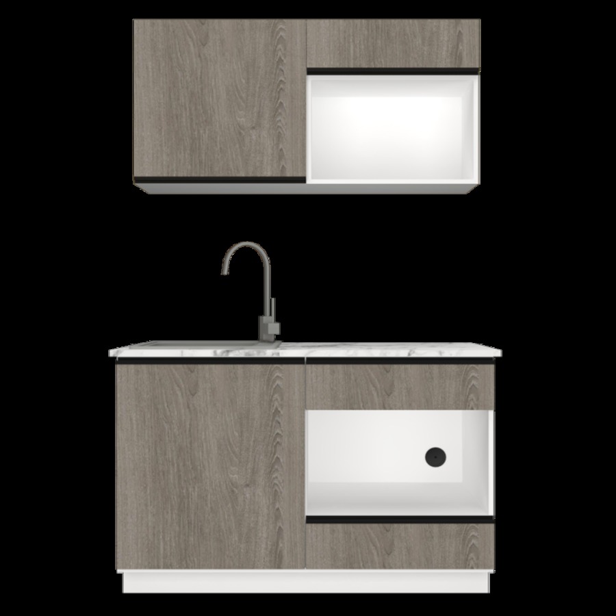 ชุดครัวสำเร็จรูป 1.2 เมตร ซิงค์ สี hi-gloss wood grain