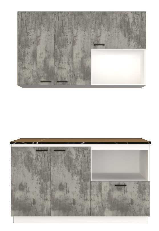 ชุดครัวสำเร็จรูป 1.4 เมตร สี loft wood