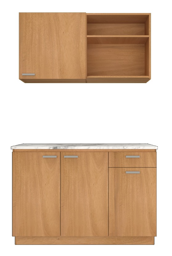 ชุดครัวสำเร็จรูป 1.2 เมตร สี brown wood