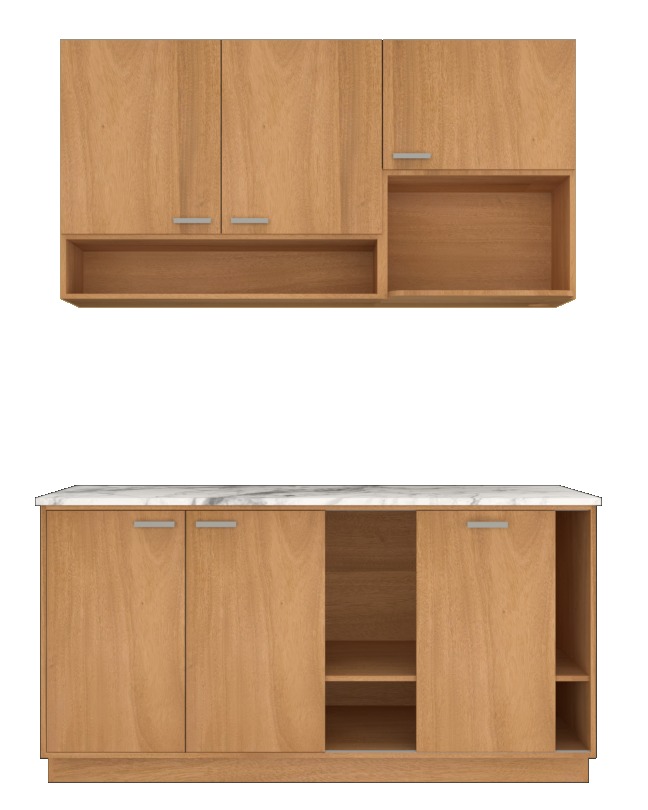 ชุดครัวสำเร็จรูป 1.6 เมตร สี brown wood