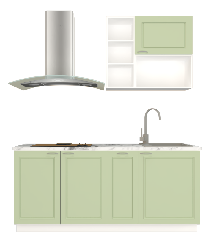 ชุดครัวสำเร็จรูป 1.8 เมตร ซิงค์ สี mint green