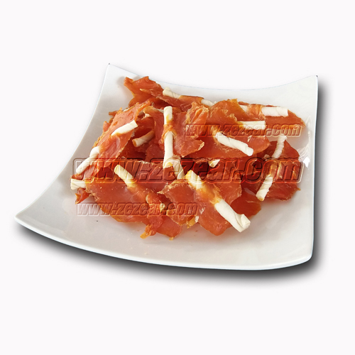 CS5 ไก่เสียบหนังสั้น 180 กรัม
(ซีเซียร์สันในไก่กับหนังสัตว์ Zezear Chicken Fillet With Rawhide)