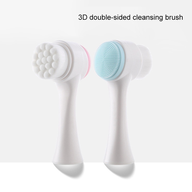 แปลงล้างหน้าซิลิโคนหัวแปลงสองด้าน(Doubel-sided cleansing brush)  สีฟ้า