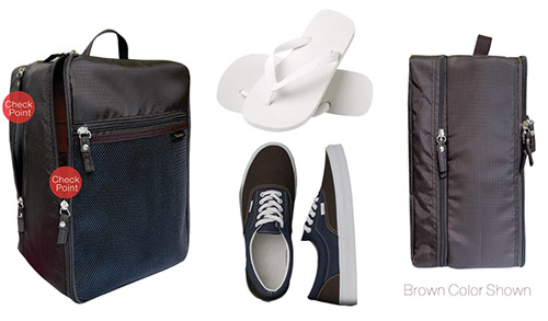 กระเป๋าใส่รองเท้า 2 ชั้น Brown