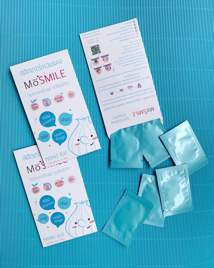 สติกเกอร์หอมแดง MOSMILE BLUE
