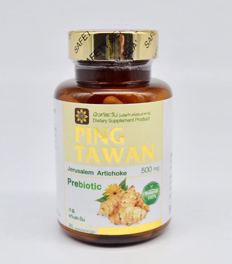 แก่นตะวันแคปซูล Jerusalem Artichoke (Prebiotic) ขนาด 90 แคปซูล/ขวด ปริมาณ 500 มิลลิกรัม/แคปซูล