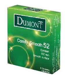 Dumont Comfy Smooth
ถุงยางอนามัยแบรนด์ดูมองต์ ไซส์ 52 มม. 
รุ่นสินค้า 3 ชิ้น