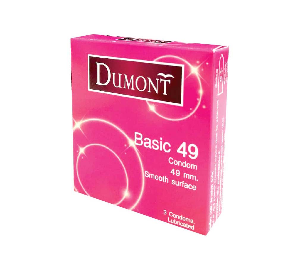 Dumont Basic
ถุงยางอนามัยแบรนด์ดูมองต์ ไซส์ 49 มม. 
รุ่นสินค้า 3 ชิ้น