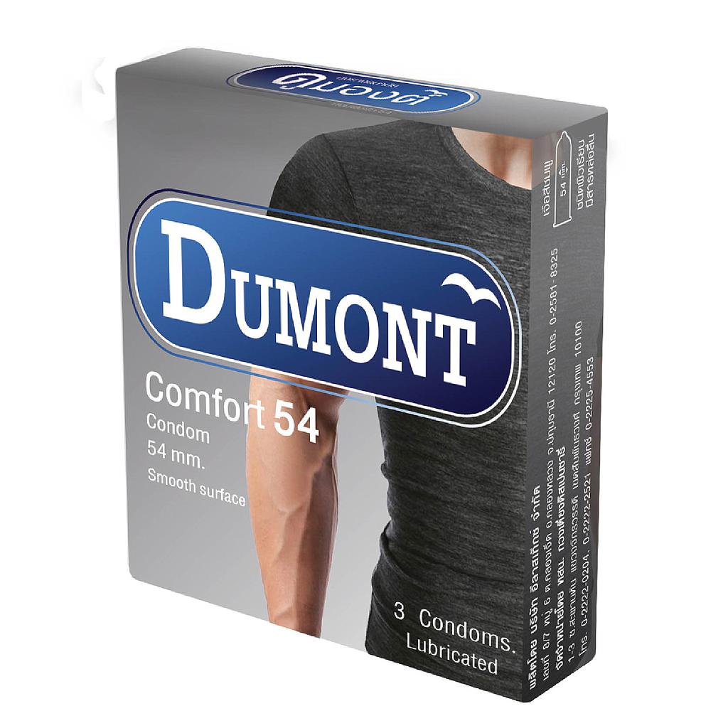 Dumont Comfort
ถุงยางอนามัยแบรนด์ดูมองต์ ไซส์ 54 มม
รุ่นสินค้า 3 ชิ้น