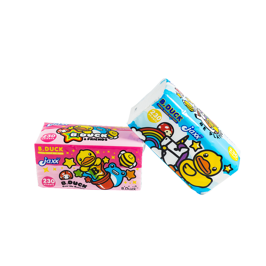 กระดาษเช็ดหน้า แจ็กซ์ ซอฟ แพ็ค รุ่น 230 แผ่นคู่ หนา2ชั้น สีฟ้า