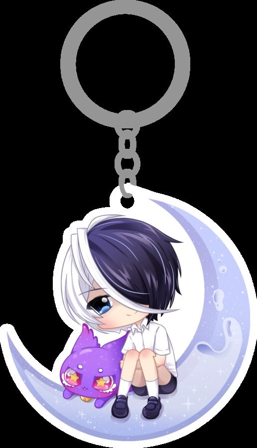 พวงกุญแจอะครีลิกรุ่น MissNight x PUNICA 2019 - DarkMoon Collection ลาย มิสไนท์ &amp; วงกต