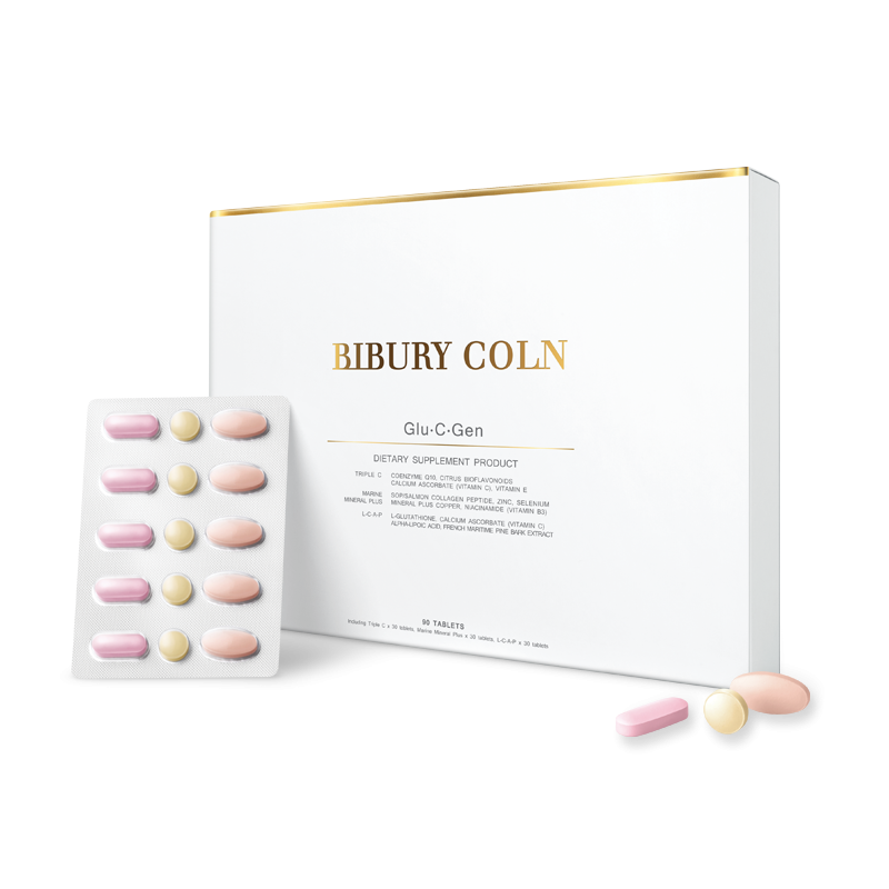 Bibury Coln-Glu-C-Gen (90 tabs) ผลิตภัณฑ์เสริมอาหาร 3 พลัง “ฟื้นฟู บำรุง ปกป้อง” จากภายใน เพื่อทุกความต้องการผิวสวย ครบในกล่องเดียว
ผ่านการคิดค้นและพัฒนาสูตรจาก LAB ชั้นนำในต่างประเทศ โดยนักวิจัยและผู้เชี่ยวชาญที่มีประสบการณ์ยาวนาน ได้คัดสรรสารสกัดที่ช่วยบำรุงผิวพรรณและสุขภาพจากทั่วโลก อาทิเช่น อเมริกา ฝรั่งเศส และญี่ปุ่น เพื่อเป็นอาหารเสริมที่สามารถตอบทุกความต้องการของผิวสวยสุขภาพดีได้ภายในกล่องเดียว ด้วยการกระตุ้นกระบวนการฟื้นฟู บำรุง และซ่อมแซมเซลล์ผิวจากภายใน ทำให้เซลล์ผิวของคุณแข็งแรง สุขภาพดี ผิวพรรณกลับมาแลดูนุ่มนวล อ่อนเยาว์ เปล่งปลั่ง กระจ่างใสตามธรรมชาติ
ได้รับการรับรองตามมาตรฐาน GMP และ องค์กรอาหารและยา (อ.ย.) จึงมั่นใจได้ในเรื่องคุณภาพ ความปลอดภัย