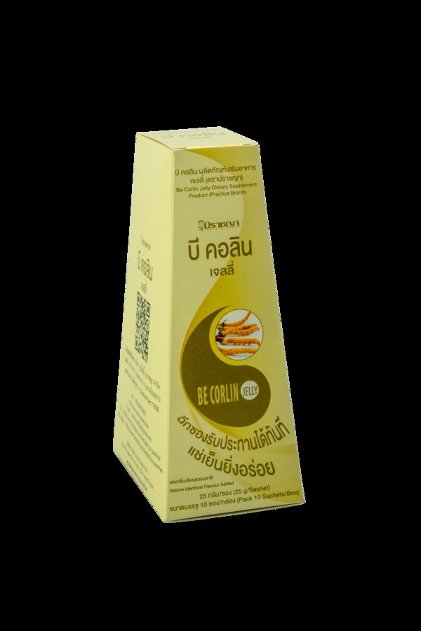 บี คอลิน ผลิตภัณฑ์เสริมอาหาร เจลลี่  (ตราปราชญา)
สูตรเจลลี่ที่มีส่วนผสมของถั่งเช่าและลำใยอบแห้ง