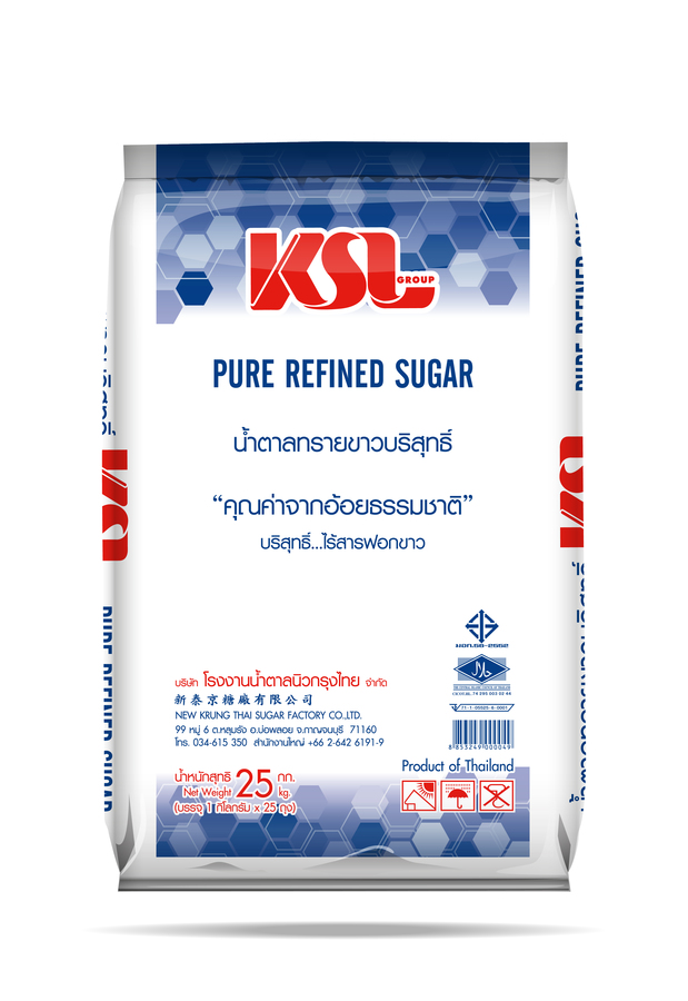 น้ำตาลทรายขาวบริสุทธิ์ตรา KSL 1 กก*25