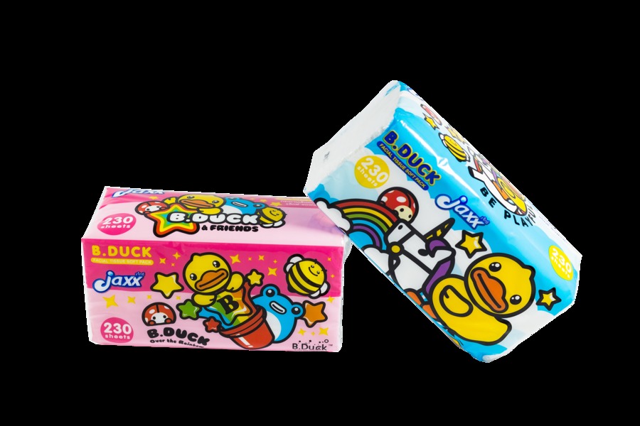 กระดาษเช็ดหน้า แจ็กซ์ ซอฟ แพ็ค รุ่น 230 แผ่นคู่ หนา2ชั้น สีชมพู