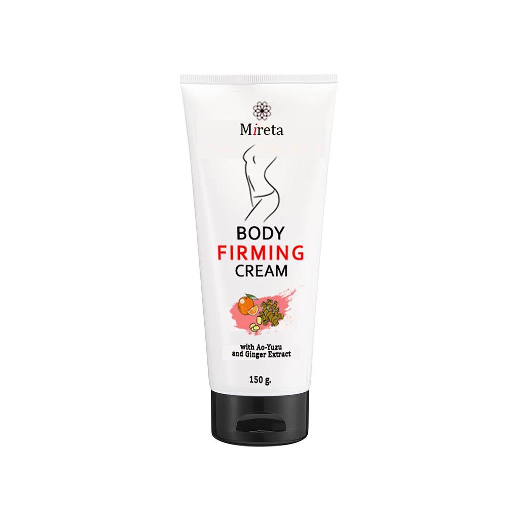 Mireta Body Firming Cream บำรุงและกระชับผิวกายสูตรครีมที่เข้มข้นแต่ไม่แสบร้อนเหมือน Firmimg gel หรือ cream ทั่วไปในท้องตลาด 
ถูกคิดค้นและวิจัยโดยนักเคมีและนักวิทยาศาสตร์เครื่องสำอาง อย่างพิถีพิถันและใช้เวลาร่วม 3 ปี จนได้สูตรที่ลงตัว ทรงคุณค่าด้วยสารสกัดนานาชนิด
อาทิ เช่น  สารสกัดขิงแก่ (Ginger Extraxts) และน้ำมันขิงแก่สกัดเย็น สารสกัดพริกไทยดำ (Black Pepper Extracts) น้ำมันเปลือกส้มยูซุญี่ปุ่น 
(Ao-Yuzu Peel Oil) นาโนไวท์ คอมเพล็ก (Nano White Complex) และ Essentail Oil เข้มข้น 6 ชนิด บำรุงผิว และแก้ไขปํญหาอย่างตรงจุด 
เมื่อใช้ Mireta Body Firming Cream อย่างต่อเนื่อง ผิวแลดูกระชับ เรียบเนียน รอยผิวแตกลายผิวเปลือกส้มแลดูจางลง หมดกังวลเรื่องอาการแสบร้อน 
ระคายเคืองผิวหลังการใช้ เมื่อใช้เป็นประจำอย่างต่อเนื่อง ผิวแลดูสุขภาพดี มั่นใจในทุกสไตล์ของตัวตน