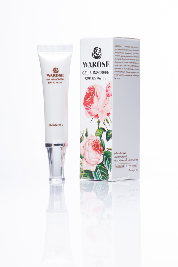 WAROSE GEL SUNSCREEN SPF 50 PA+++
วาโรส เจล ซันสกรีน เอสพีเอฟ 50 พีเอ +++
ผลิตภัณฑ์ป้องกันแสงแดดผิวหน้า