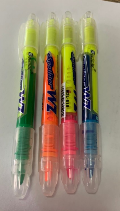 ปากกาเน้นข้อความ 2 หัวใน 1 ด้าม