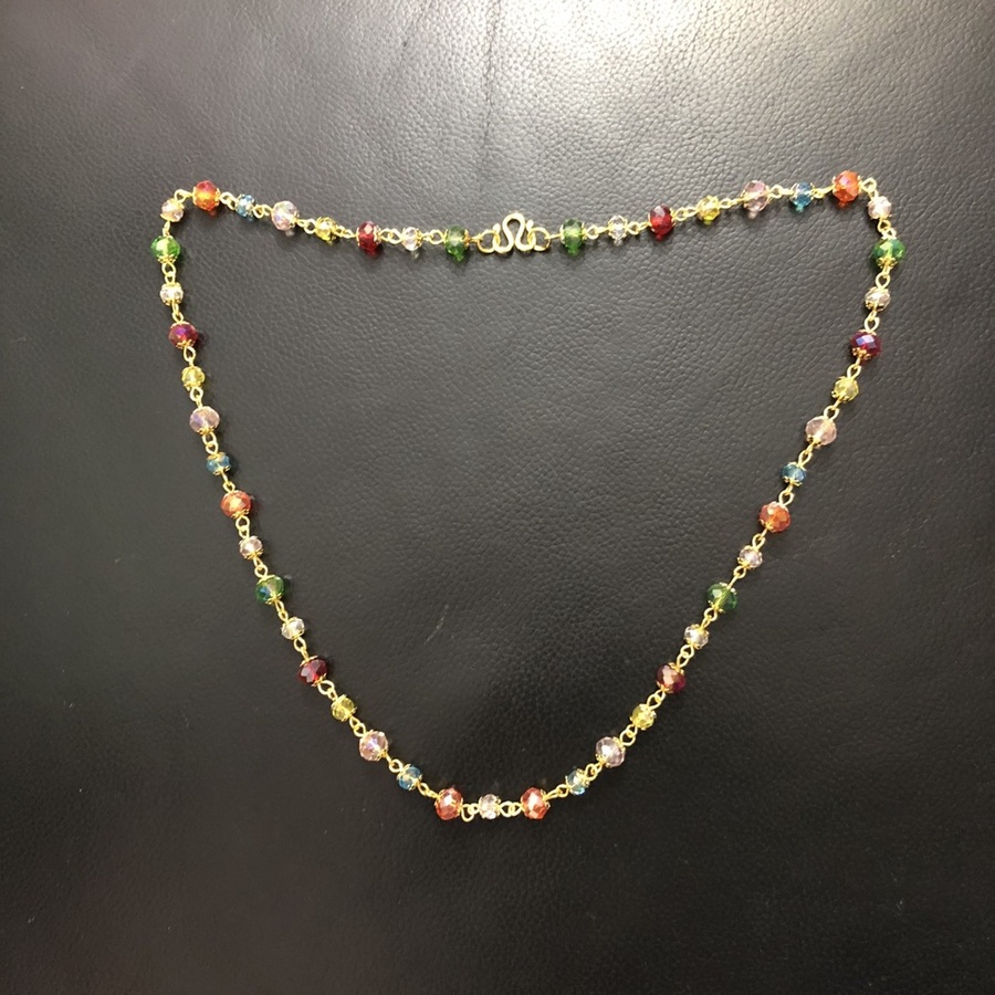 Pearl Jewelry สร้อยคริสตัลกลมแป้นเจียระไน มณีนพเก้ามงคล