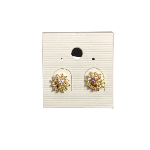 Pearl Jewelry ต่างหูดอกพิกุลแก้ว มณีนพเก้า
