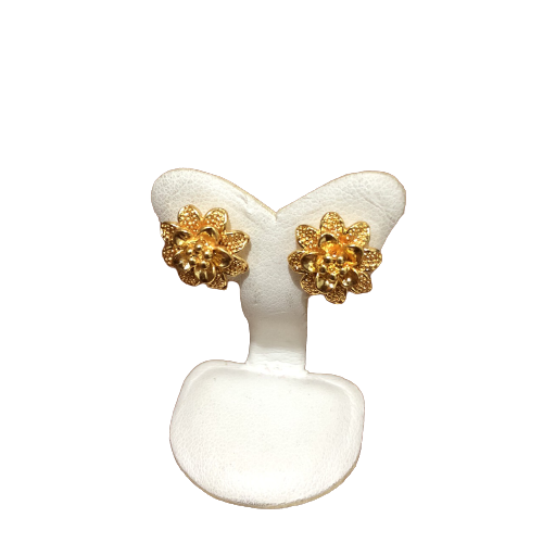 Pearl Jewelry ต่างหูดอกพิกุลสีทอง แบบสุโขทัย
