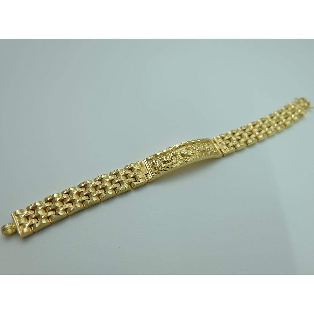 เลทข้อมือทองชุบ 5 บาท ลายมังกรสายนาฬิกาตัดลาย