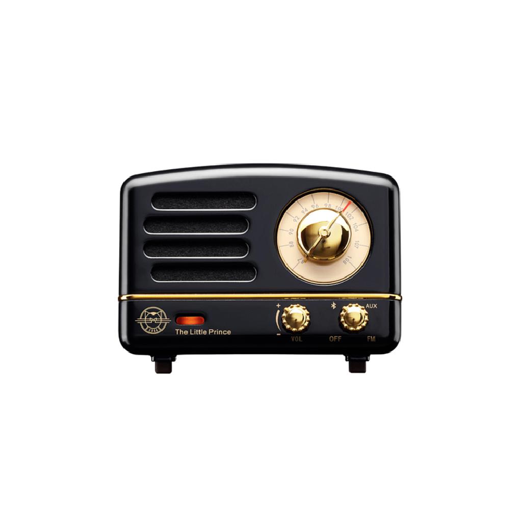 สีดำ ลำโพงบลูทูธ มีวิทยุ FM ในตัว วิทยุลำโพงสไตล์วินเทจ
