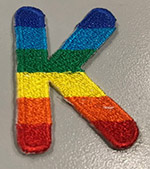 ป้ายตัวรีด สายรุ้ง K