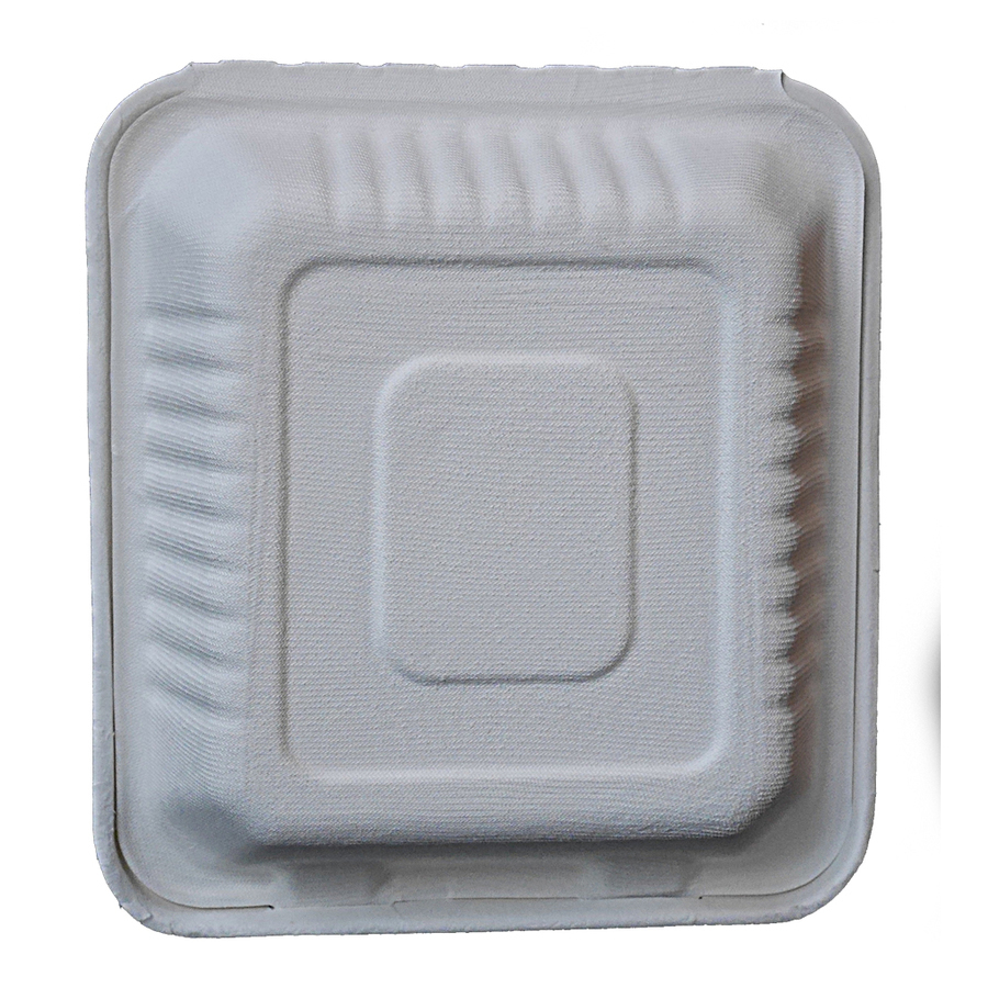 กล่องอาหารฝาพับชานอ้อย 8&quot;x8&quot;  